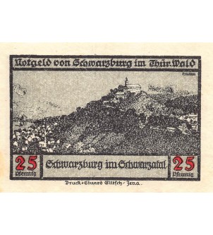 ALLEMAGNE, SCHWARZBURG - 25 PFENNIG 1922 2