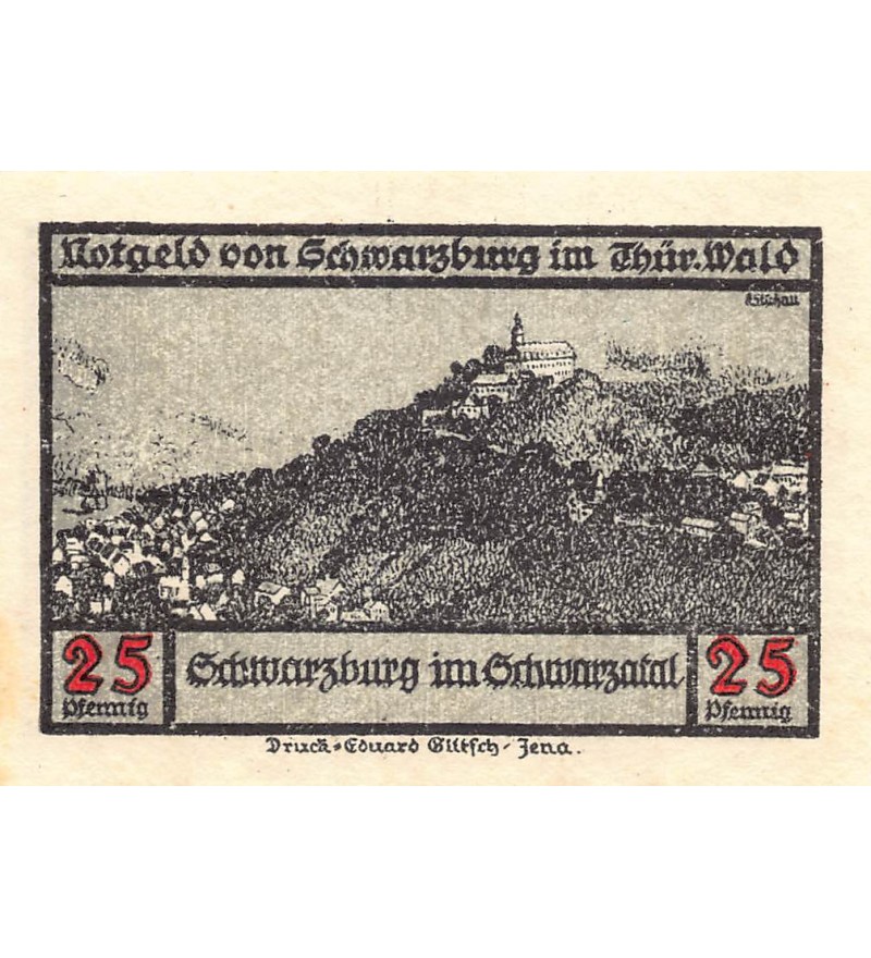ALLEMAGNE, SCHWARZBURG - 25 PFENNIG 1922