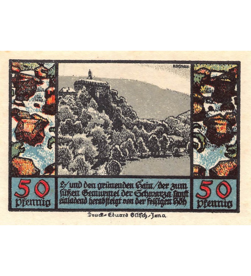 ALLEMAGNE, SCHWARZBURG - 50 PFENNIG 1922