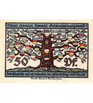 ALLEMAGNE, SCHWARZBURG - 50 PFENNIG 1922