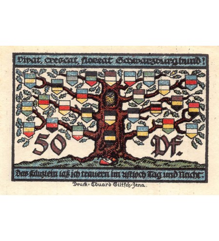 ALLEMAGNE, SCHWARZBURG - 50 PFENNIG 1922