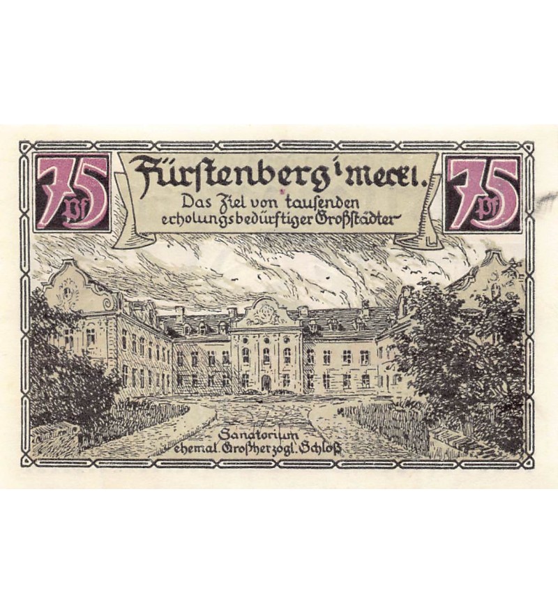 ALLEMAGNE, FÜRSTENBERG - 75 PFENNIG 1921