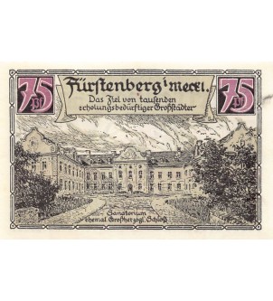 ALLEMAGNE, FÜRSTENBERG - 75 PFENNIG 1921 2