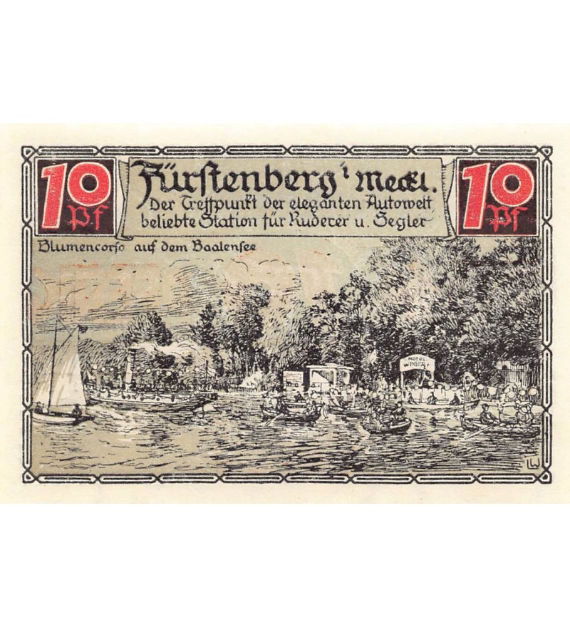 ALLEMAGNE, FÜRSTENBERG - 10 PFENNIG 1921