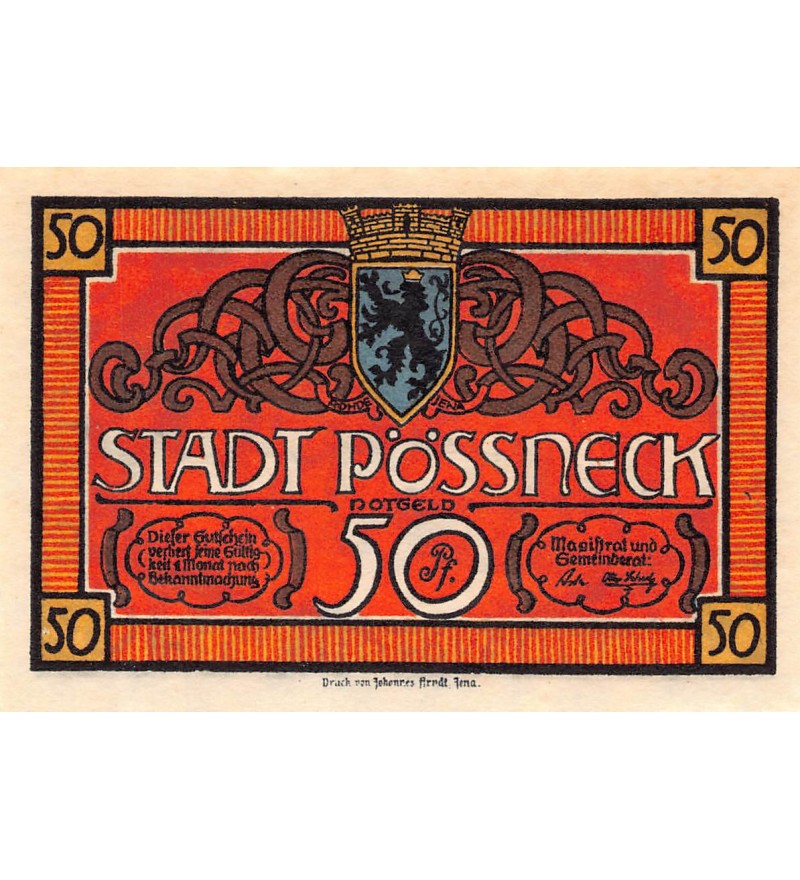 ALLEMAGNE, PÖSSNECK - 50 PFENNIG
