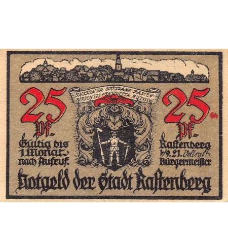 ALLEMAGNE, RASTENBERG - 25 PFENNIG 1921