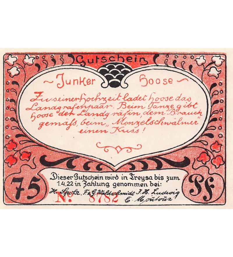 ALLEMAGNE, SCHWALMER - 75 PFENNIG 1922