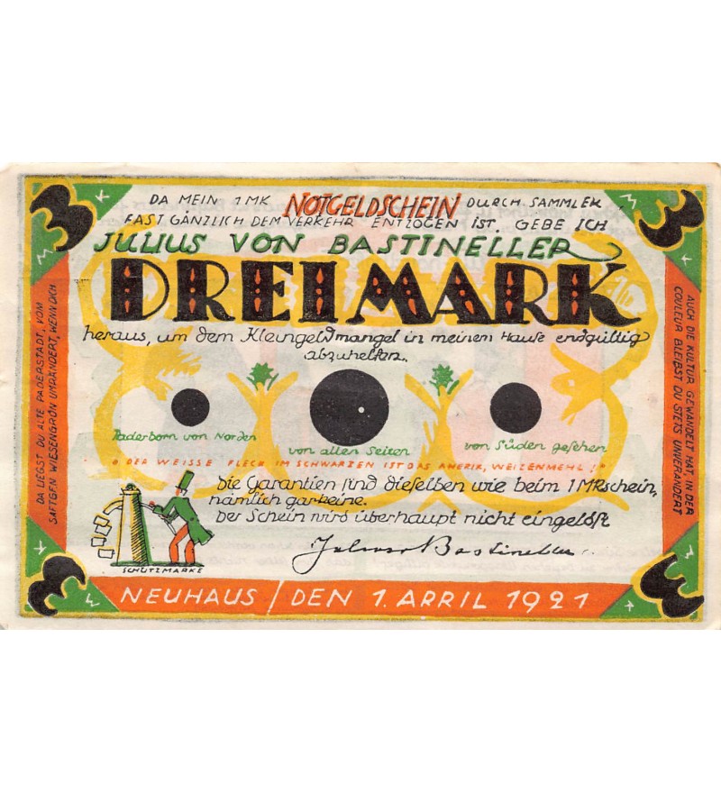 ALLEMAGNE, NEUHAUS - 3 MARK 1921