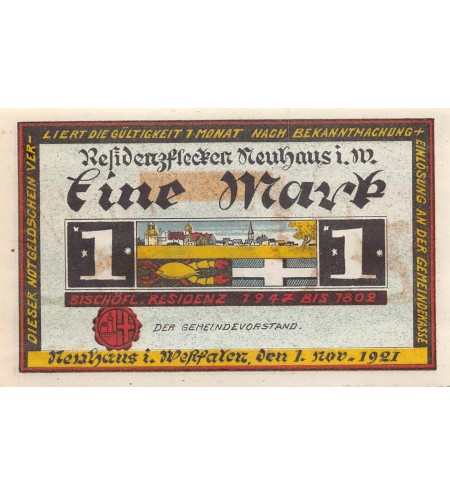 ALLEMAGNE, NEUHAUS - 1 MARK 1921