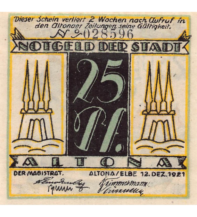 ALLEMAGNE, ALTONA - 25 PFENNIG 1921