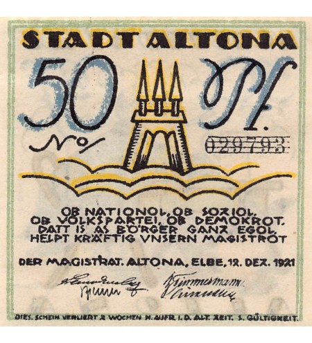 ALLEMAGNE, ALTONA - 50 PFENNIG 1921
