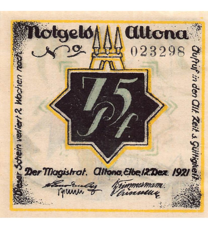 ALLEMAGNE, ALTONA - 75 PFENNIG 1921