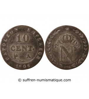 NAPOLEON Ier﻿ - 10 CENTIMES 1808 A PARIS