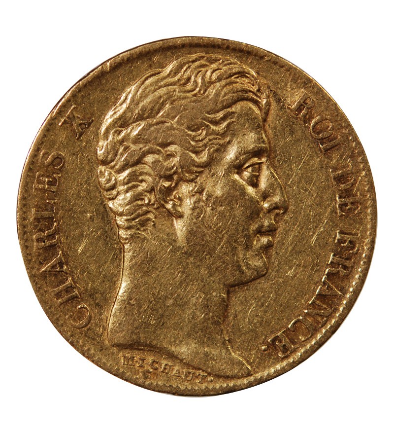 CHARLES X - 20 FRANCS OR 1827 W LILLE
