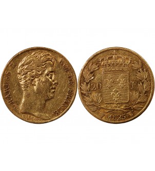 CHARLES X - 20 FRANCS OR 1827 W LILLE 2