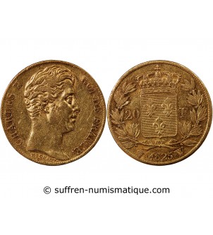 CHARLES X - 20 FRANCS OR 1827 W LILLE