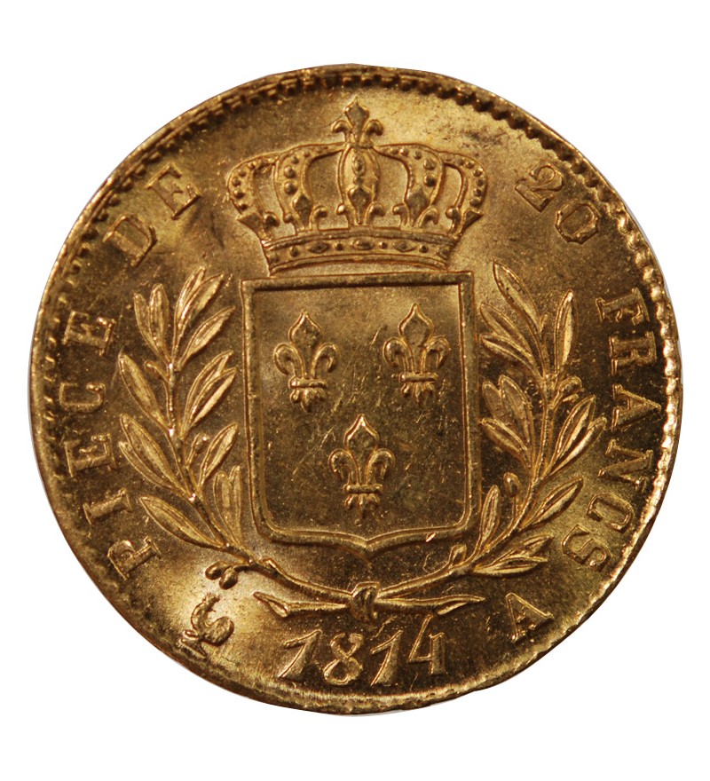 LOUIS XVIII - 20 FRANCS OR 1814 A PARIS