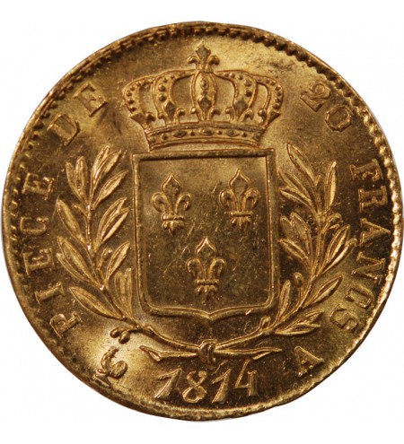 LOUIS XVIII - 20 FRANCS OR 1814 A PARIS