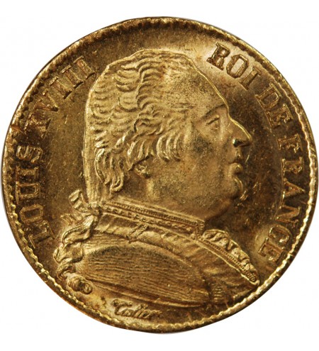 LOUIS XVIII - 20 FRANCS OR 1814 A PARIS
