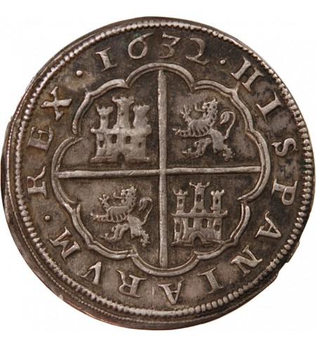 ESPAGNE, PHILIPPE IV - 8 REALES ARGENT 1632 SEGOVIE