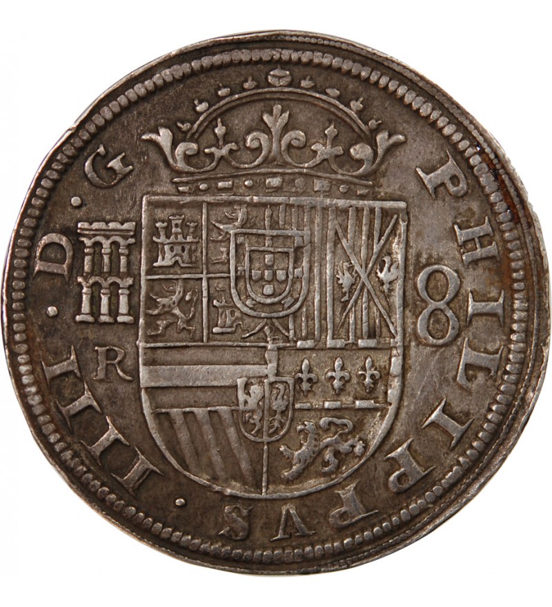 ESPAGNE, PHILIPPE IV - 8 REALES ARGENT 1632 SEGOVIE