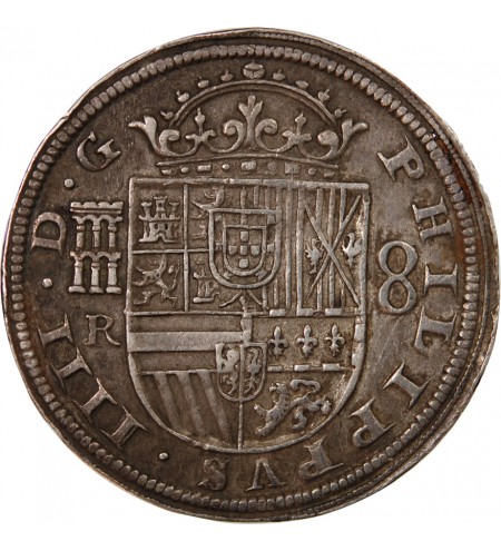 ESPAGNE, PHILIPPE IV - 8 REALES ARGENT 1632 SEGOVIE