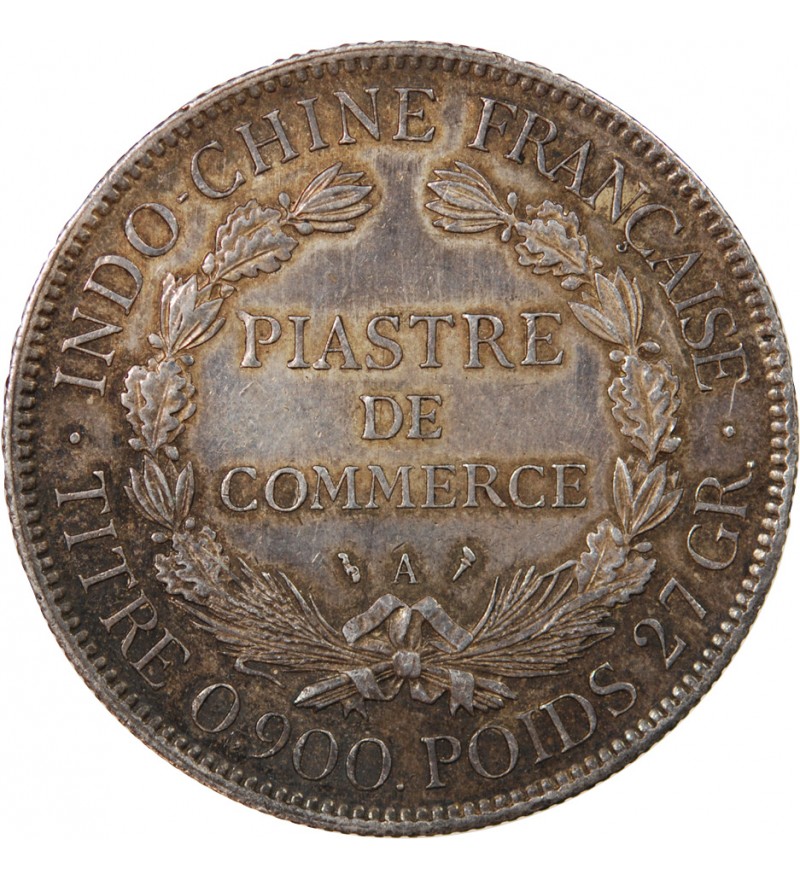 INDOCHINE FRANCAISE - PIASTRE DE COMMERCE ARGENT 1909 A PARIS