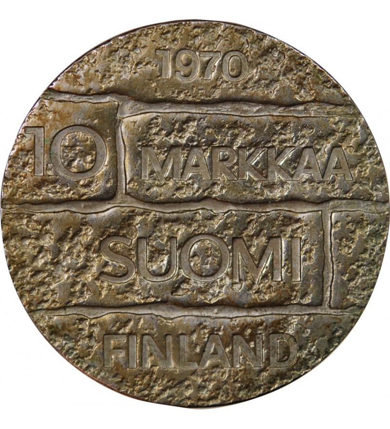 FINLANDE - 10 MARKKAA ARGENT 1970 - PRESIDENT PAASIKIVI