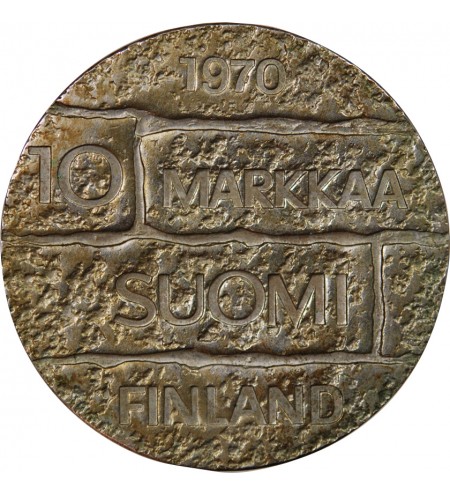 FINLANDE - 10 MARKKAA ARGENT 1970 - PRESIDENT PAASIKIVI