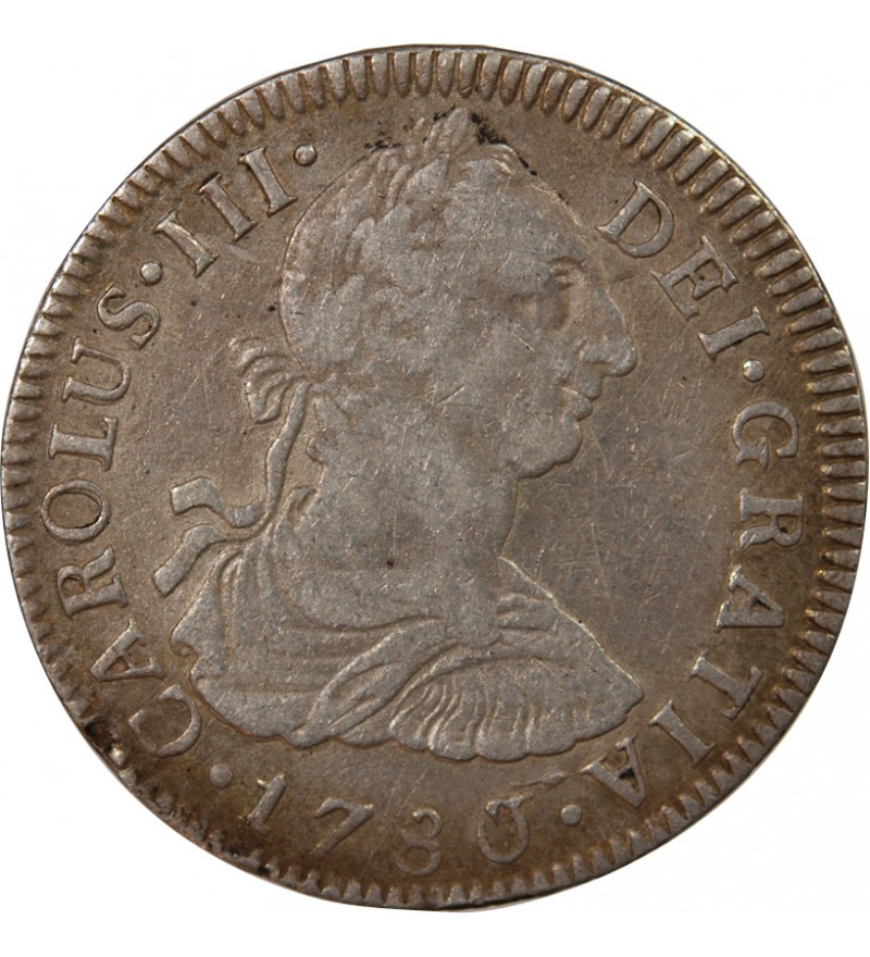 MEXIQUE, CHARLES III - 2 REALES ARGENT 1780 MEXICO