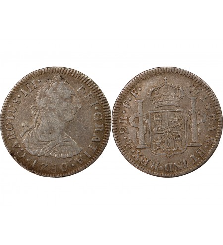 MEXIQUE, CHARLES III - 2 REALES ARGENT 1780 MEXICO