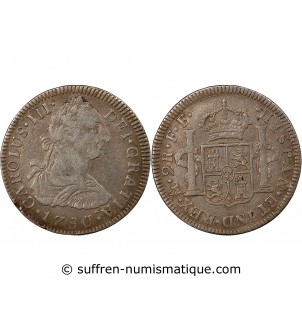 MEXIQUE, CHARLES III - 2 REALES ARGENT 1780 MEXICO
