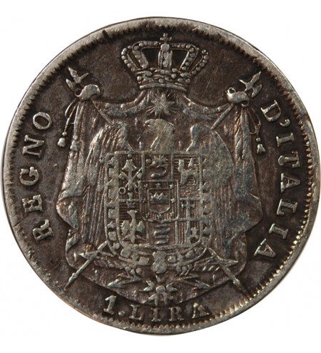 ITALIE, NAPOLEON Ier - LIRA ARGENT 1811 B BOLOGNE