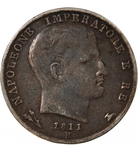 ITALIE, NAPOLEON Ier - LIRA ARGENT 1811 B BOLOGNE