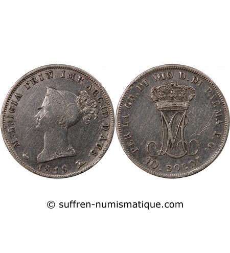 ITALIE, DUCHE DE PARME, MARIE-LOUISE - 10 SOLDI ARGENT 1815