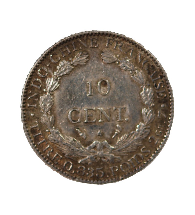 INDOCHINE FRANCAISE - 10 CENTIMES ARGENT 1909 A PARIS