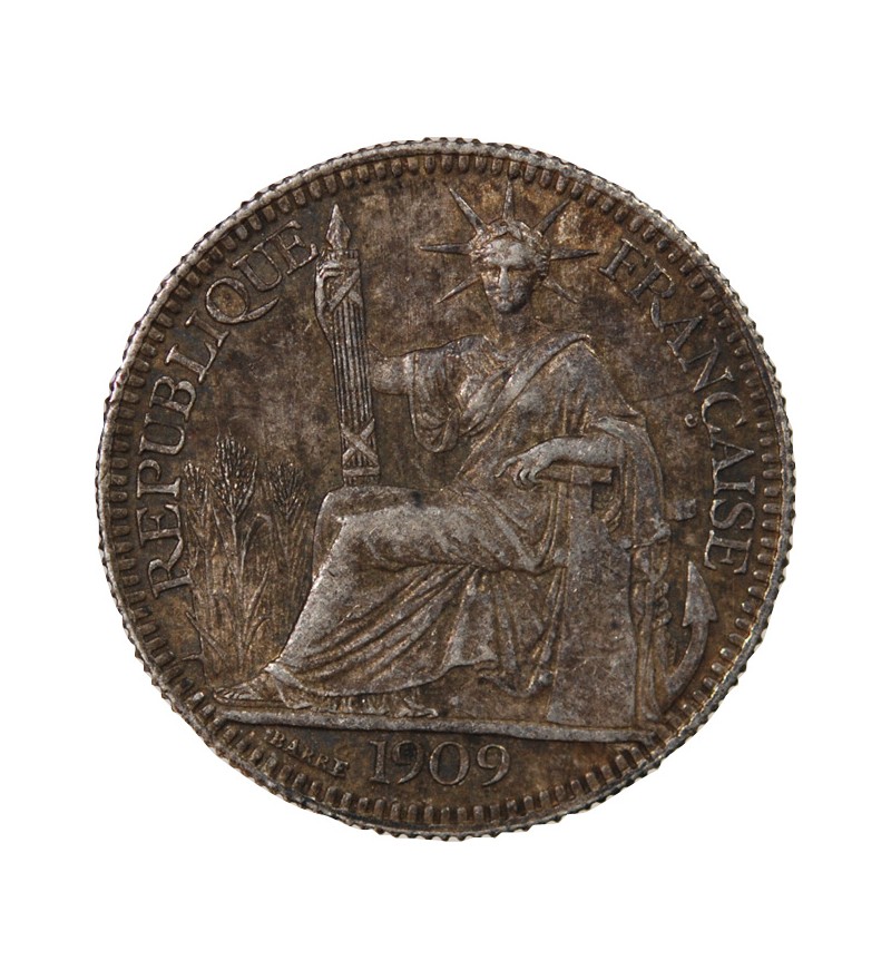 INDOCHINE FRANCAISE - 10 CENTIMES ARGENT 1909 A PARIS