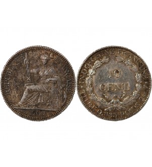 INDOCHINE FRANCAISE - 10 CENTIMES ARGENT 1909 A PARIS 2