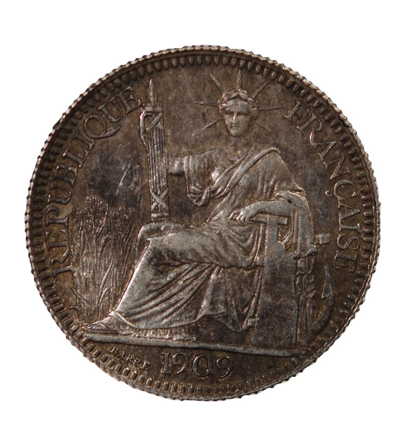 INDOCHINE FRANCAISE - 10 CENTIMES ARGENT 1909 A PARIS