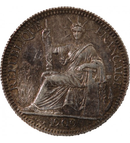INDOCHINE FRANCAISE - 10 CENTIMES ARGENT 1909 A PARIS