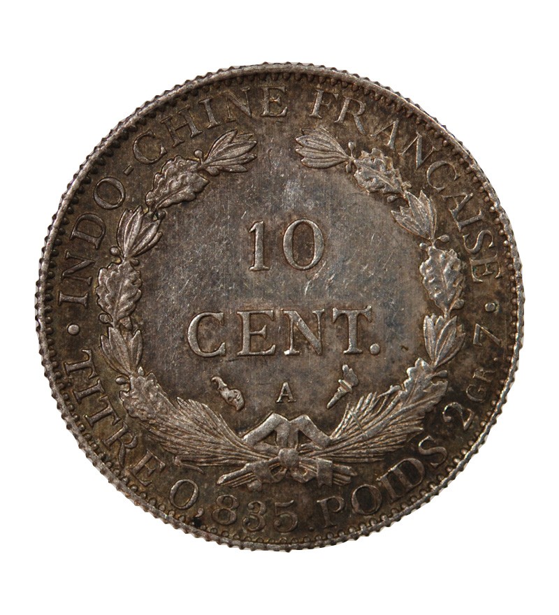 INDOCHINE FRANCAISE - 10 CENTIMES ARGENT 1909 A PARIS