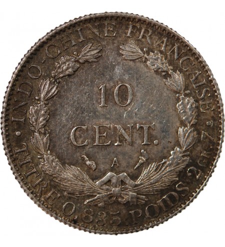 INDOCHINE FRANCAISE - 10 CENTIMES ARGENT 1909 A PARIS
