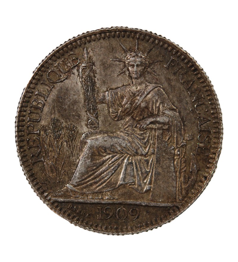 INDOCHINE FRANCAISE - 10 CENTIMES ARGENT 1909 A PARIS