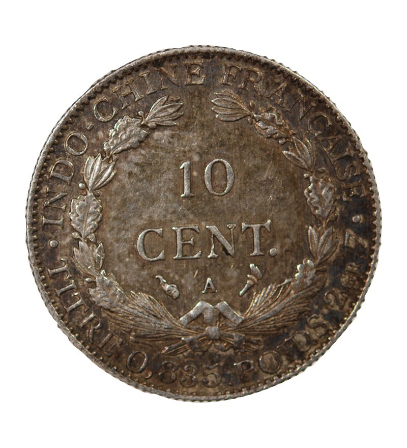 INDOCHINE FRANCAISE - 10 CENTIMES ARGENT 1909 A PARIS