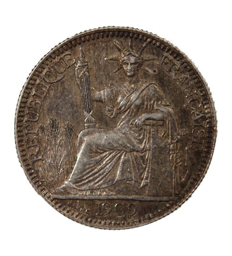 INDOCHINE FRANCAISE - 10 CENTIMES ARGENT 1909 A PARIS