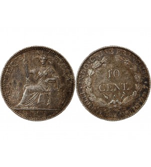 INDOCHINE FRANCAISE - 10 CENTIMES ARGENT 1909 A PARIS 2