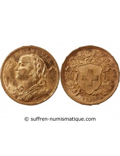 SUISSE, CONFEDERATION HELVETIQUE - 20 FRANCS OR 1926 BERN