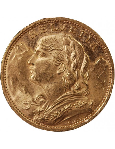 SUISSE, CONFEDERATION HELVETIQUE - 20 FRANCS OR 1926 BERN