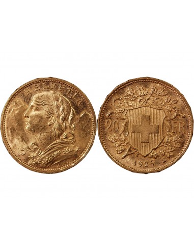 SUISSE, CONFEDERATION HELVETIQUE - 20 FRANCS OR 1926 BERN