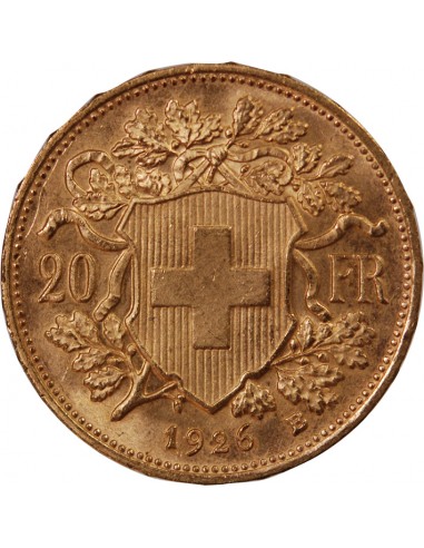 SUISSE, CONFEDERATION HELVETIQUE - 20 FRANCS OR 1926 BERN